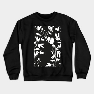Black and White Floral pattern Crewneck Sweatshirt